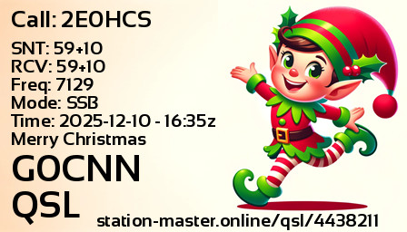 QSL Card for G0CNN QSO with 2E0HCS