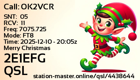 QSL Card for 2E1EFG QSO with OK2VCR