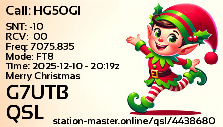 QSL Card for G7UTB QSO with HG5OGI