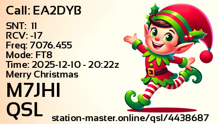 QSL Card for M7JHI QSO with EA2DYB