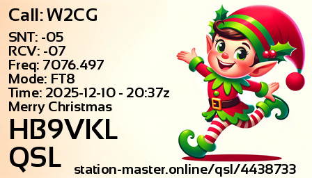 QSL Card for HB9VKL QSO with W2CG