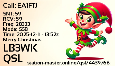 QSL Card for LB3WK QSO with EA1FTJ