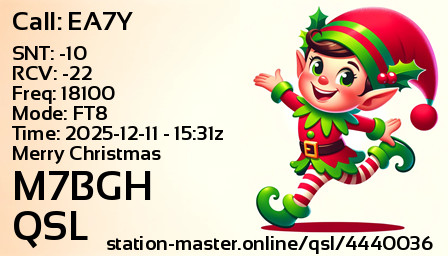 QSL Card for M7BGH QSO with EA7Y