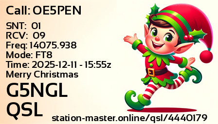 QSL Card for G5NGL QSO with OE5PEN