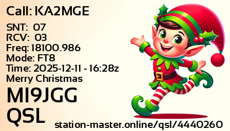 QSL Card for MI9JGG QSO with KA2MGE