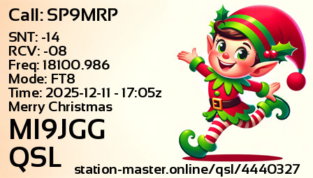 QSL Card for MI9JGG QSO with SP9MRP