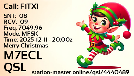 QSL Card for M7ECL QSO with F1TXI