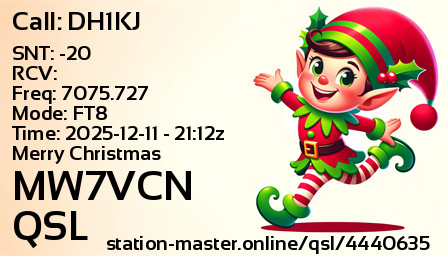 QSL Card for MW7VCN QSO with DH1KJ