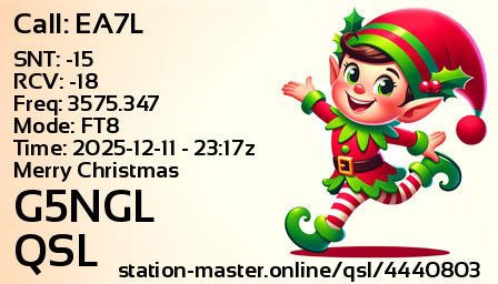 QSL Card for G5NGL QSO with EA7L