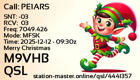 QSL Card for M9VHB QSO with PE1ARS