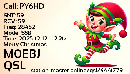 QSL Card for M0EBJ QSO with PY6HD