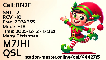 QSL Card for M7JHI QSO with RN2F
