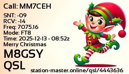 QSL Card for M8GSY QSO with MM7CEH