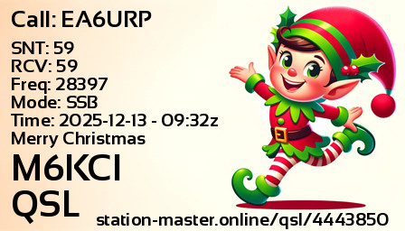 QSL Card for M6KCI QSO with EA6URP