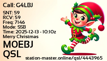 QSL Card for M0EBJ QSO with G4LBJ