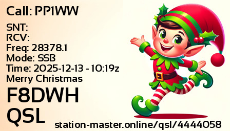 QSL Card for F8DWH QSO with PP1WW