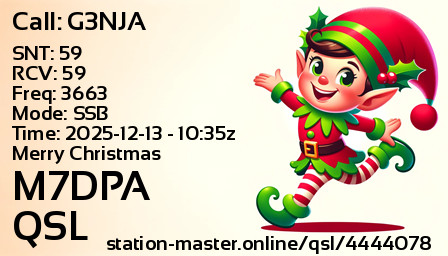 QSL Card for M7DPA QSO with G3NJA