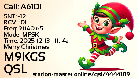 QSL Card for M9KGS QSO with A61DI