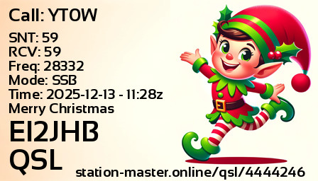 QSL Card for EI2JHB QSO with YT0W
