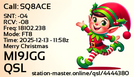 QSL Card for MI9JGG QSO with SQ8ACE