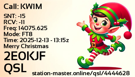 QSL Card for 2E0KJF QSO with KW1M