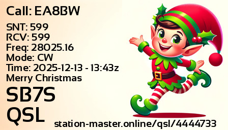 QSL Card for SB7S QSO with EA8BW
