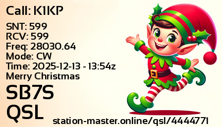 QSL Card for SB7S QSO with K1KP
