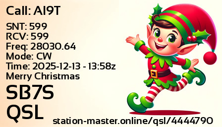 QSL Card for SB7S QSO with AI9T