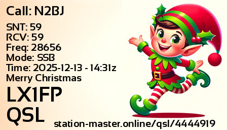 QSL Card for LX1FP QSO with N2BJ