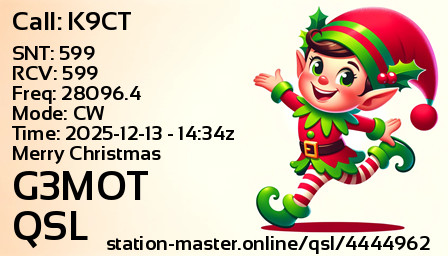 QSL Card for G3MOT QSO with K9CT