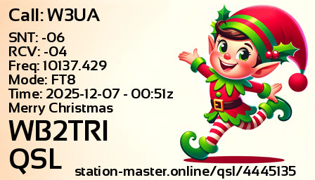 QSL Card for WB2TRI QSO with W3UA