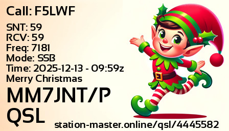 QSL Card for MM7JNT/P QSO with F5LWF