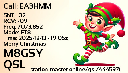QSL Card for M8GSY QSO with EA3HMM