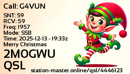 QSL Card for 2M0GWU QSO with G4VUN
