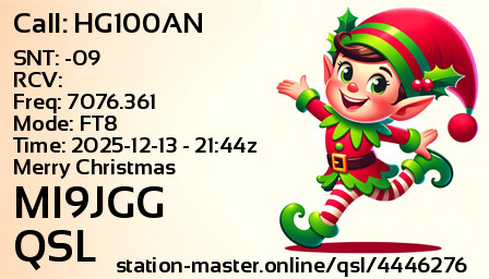 QSL Card for MI9JGG QSO with HG100AN