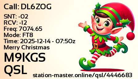 QSL Card for M9KGS QSO with DL6ZOG