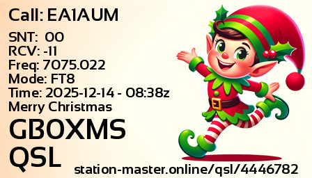 QSL Card for GB0XMS QSO with EA1AUM