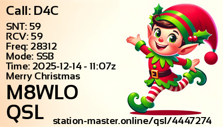 QSL Card for M8WLO QSO with D4C