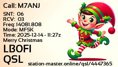 QSL Card for LB0FI QSO with M7ANJ