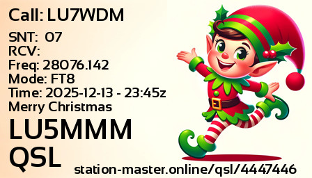 QSL Card for LU5MMM QSO with LU7WDM
