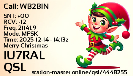 QSL Card for IU7RAL QSO with WB2BIN