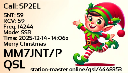 QSL Card for MM7JNT/P QSO with SP2EL