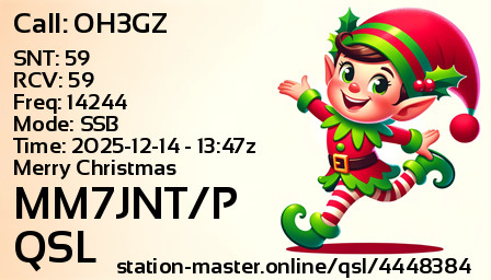 QSL Card for MM7JNT/P QSO with OH3GZ