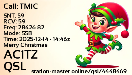 QSL Card for AC1TZ QSO with TM1C