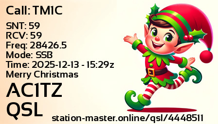 QSL Card for AC1TZ QSO with TM1C