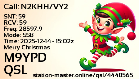 QSL Card for M9YPD QSO with N2KHH/VY2