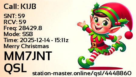 QSL Card for MM7JNT QSO with K1JB