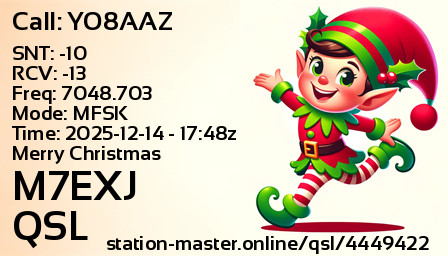 QSL Card for M7EXJ QSO with YO8AAZ