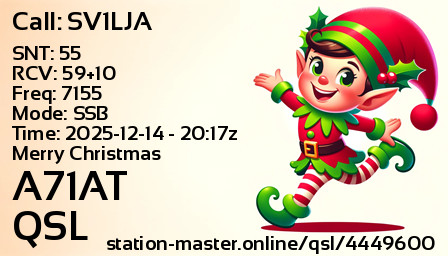 QSL Card for A71AT QSO with SV1LJA