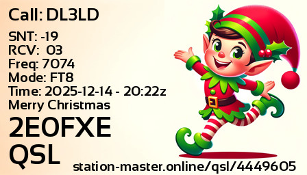 QSL Card for 2E0FXE QSO with DL3LD